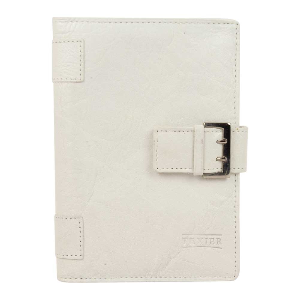 Portefeuille fabriqué France Texier cuir veiné Blanc cassé TEXIER - 1