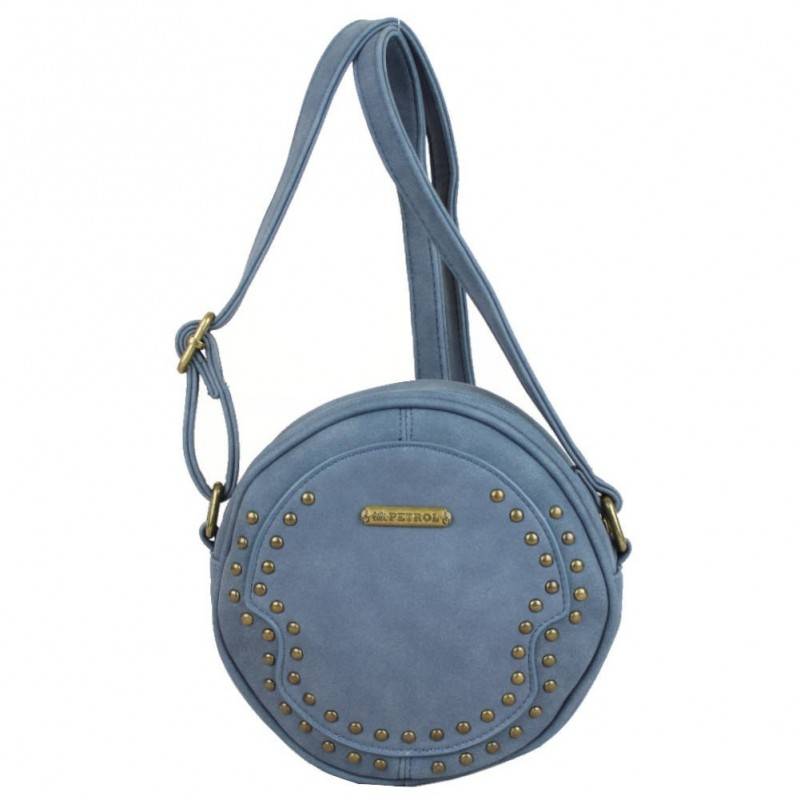 Sac bandoulière rond Lili Petrol bleu patiné JU LILI PETROL  - 1