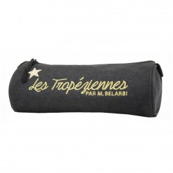 Trousse Tropéziennes ronde motif ethnique Love Noir LES TROPÉZIENNES  - 1