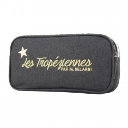 Trousse Tropéziennes carrée motif ethnique Love Noir LES TROPÉZIENNES  - 2