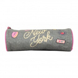 Trousse Pol Fox New York Gris / Rose 1 compartiment POL FOX - 1