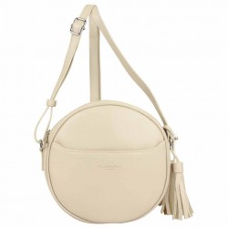 Sac bandoulière rond Hexagona SYNSA effet saffiano Blanc FUCHSIA - 1