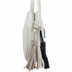 Sac bandoulière rond Hexagona SYNSA effet saffiano Blanc FUCHSIA - 2 Sac bandoulière rond Hexagona SYNSA effet saffiano Blanc FUCHSIA - 2