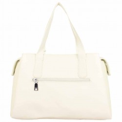 Sac bandoulière rond Hexagona SYNSA effet saffiano Blanc FUCHSIA - 4