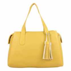 Sac bandoulière rond Hexagona SYNSA effet saffiano Blanc FUCHSIA - 1