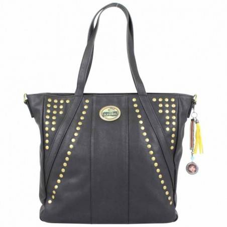 Sac cabas Lili Petrol JU rivet noir LILI PETROL  - 1