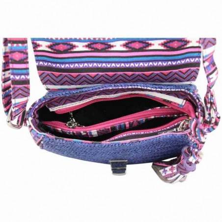 Sac à rabat rond paille Fuchsia Raffia Malone Bleu FUCHSIA - 3