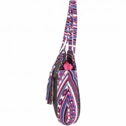 Sac épaule rond paille Fuchsia Raffia Malone Noir FUCHSIA - 2