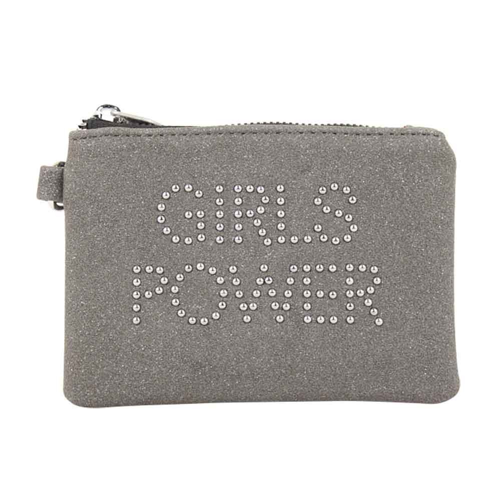 Porte monnaie plat Girls Power Star clouté / pailleté Gris GIRLS POWER - 1