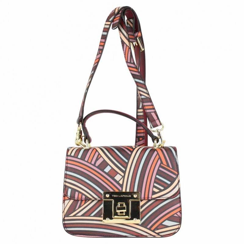 Petit sac cartable Ted Lapidus VT Foggia motif colore Bordeaux