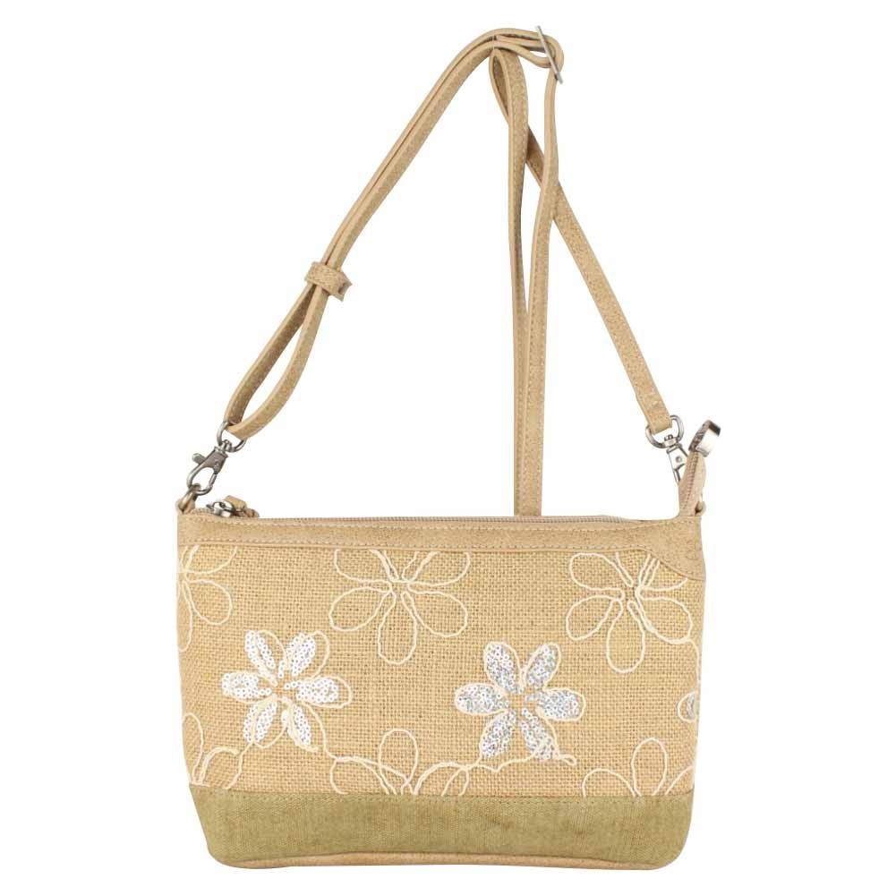 Petit sac Patrick Blanc toile délavée fleur beige PATRICK BLANC - 1