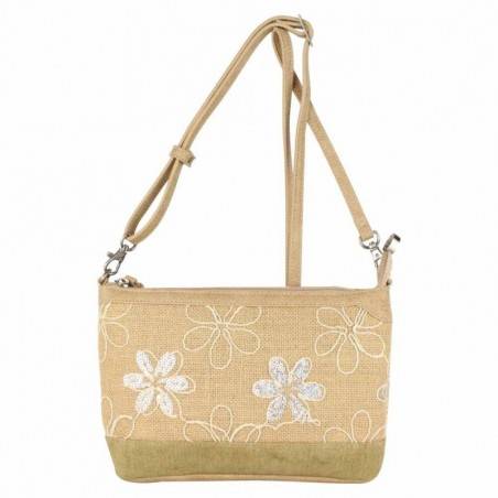 Petit sac Patrick Blanc toile délavée fleur beige PATRICK BLANC - 1