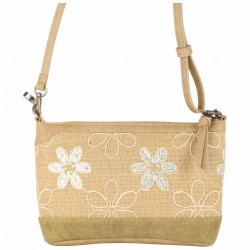 Petit sac Patrick Blanc toile délavée fleur beige PATRICK BLANC - 3