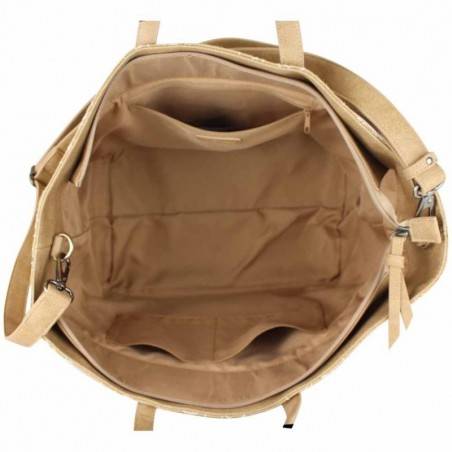 Sac cabas XL Patrick Blanc toile délavée fleur beige PATRICK BLANC - 2