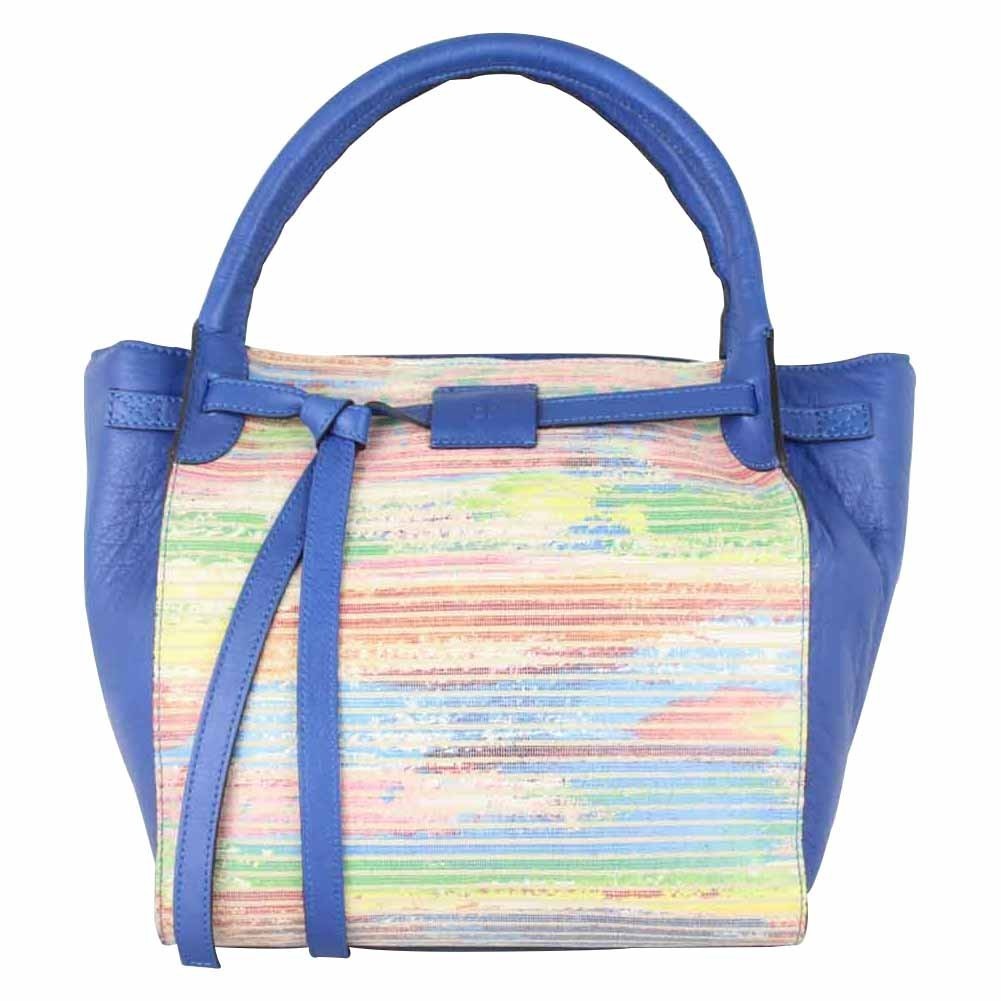 Sac seau Patrick Blanc cuir motif imprimé bleu PATRICK BLANC - 1