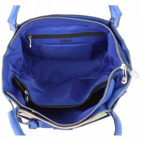 Sac seau Patrick Blanc cuir motif imprimé bleu PATRICK BLANC - 2