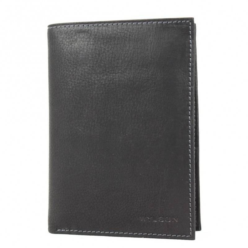 Portefeuille cuir effet brut WYLSON Rio 12 cartes Noir WYLSON - 1