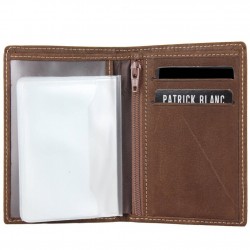 Mini portefeuille en cuir Patrick Blanc MB anti piratage Marron PATRICK BLANC - 2