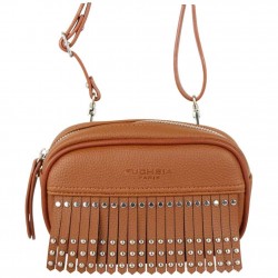 Sac banane + bandoulière Fuchsia Mumbai frange Camel FUCHSIA - 4