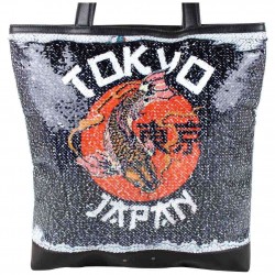 Sac seau Apoline déco perle sequin double face motif Tokyo A DÉCOUVRIR ! - 3