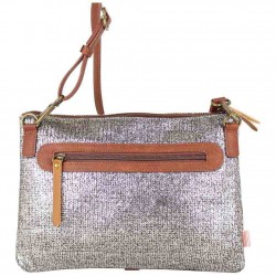 Sac pochette Apoline Sweety déco toile panachée argentée A DÉCOUVRIR ! - 3