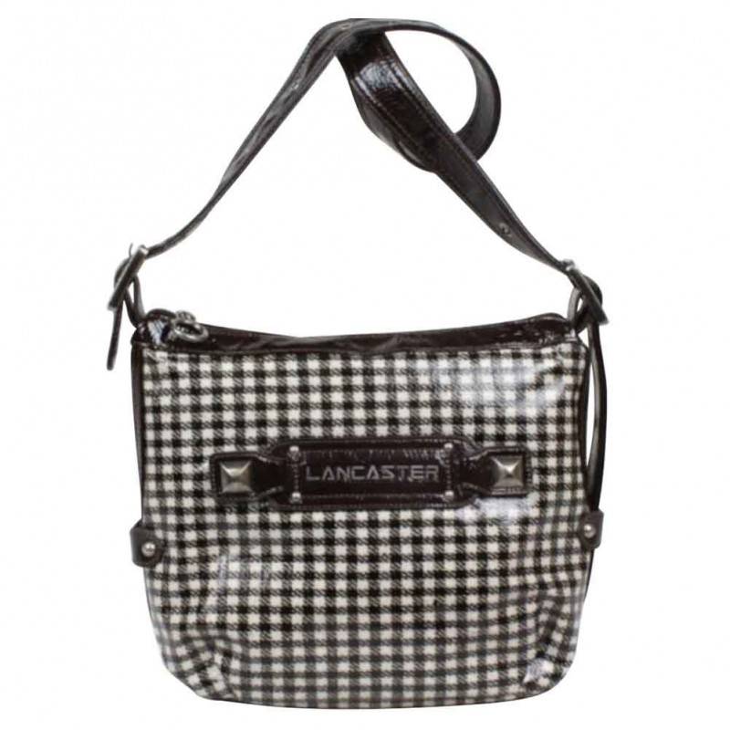 Sac porté épaule verni damier marron et blanc Lancaster 503-86 LANCASTER - 1 Sac porté épaule verni damier marron et blanc Lancaster 503-86 LANCASTER - 1