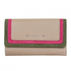 Porte monnaie femme à pièces style perforé Fuchsia F9582-2 FUCHSIA - 1