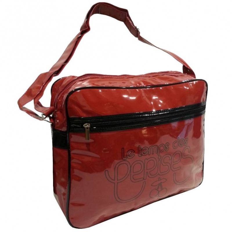 Besace vernie temps des cerises Rumba 1 rouge carmin LE TEMPS DES CERISES - 1 Besace vernie temps des cerises Rumba 1 rouge carmin LE TEMPS DES CERISES - 1