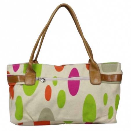 Sac porté épaule petit cabas toile multicolore Patrick Blanc 8904 PATRICK BLANC - 4