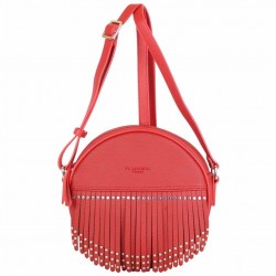 Sac bandoulière rond Hexagona SYNSA effet saffiano Blanc FUCHSIA - 1