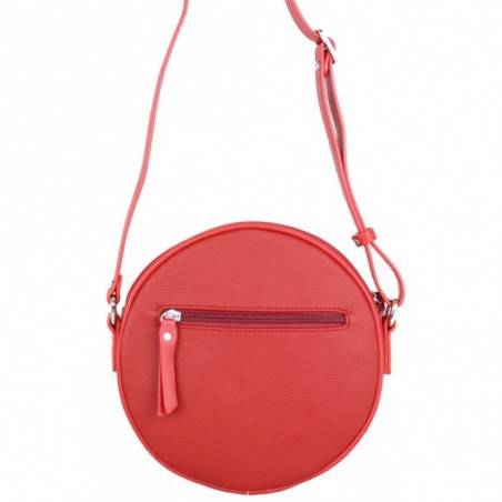 Sac bandoulière rond Fuchsia Mumbai frange Rouge carmin FUCHSIA - 3