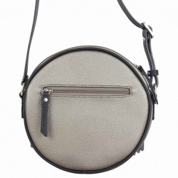 Sac bandoulière rond Hexagona SYNSA effet saffiano Blanc FUCHSIA - 3