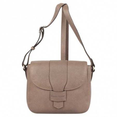 Sac bandoulière cuir semi rigide Patrick Blanc Strauss Taupe PATRICK BLANC - 1