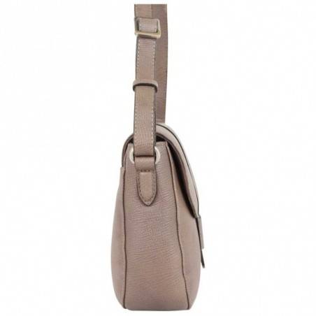 Sac bandoulière cuir semi rigide Patrick Blanc Strauss Taupe PATRICK BLANC - 3