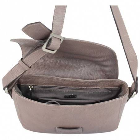 Sac bandoulière cuir semi rigide Patrick Blanc Strauss Taupe PATRICK BLANC - 2