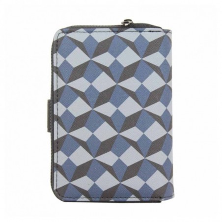 Porte monnaie à zip Hexagona CARDINALE motif Bleu HEXAGONA - 5