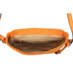 Sac bandoulière en cuir effet tressé Patrick Blanc orange PATRICK BLANC - 3