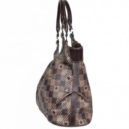 Sac à main cabas de marque Jacques Esterel imprimé marron gris jejc309 Jacques ESTEREL - 3