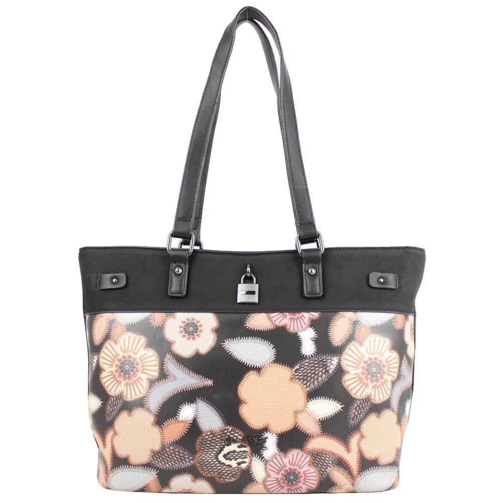 Sac shopping Mac Alyster Fragrance noir motif fleur MAC ALYSTER  - 1