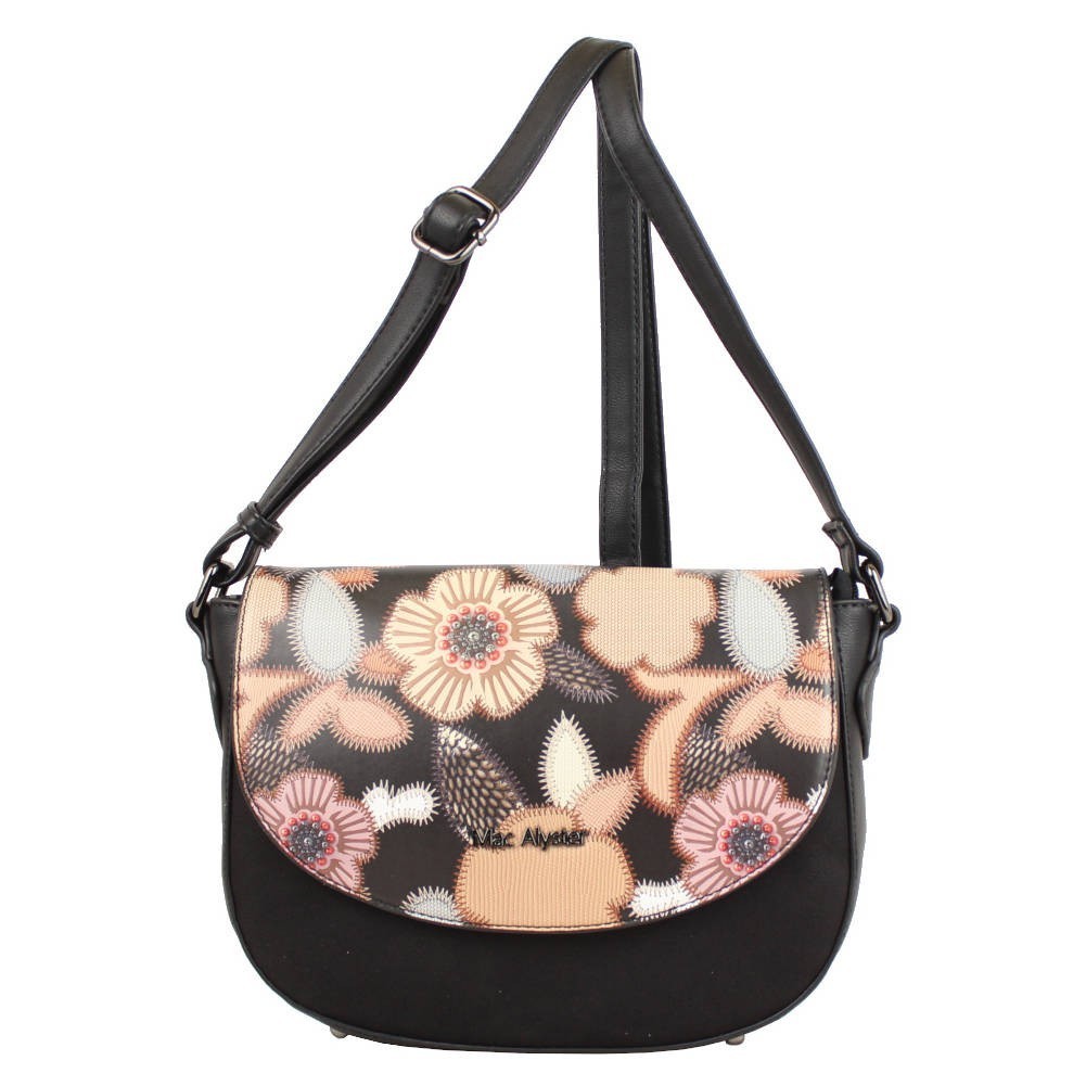 Sac à rabat Mac Alyster Fragrance noir motif fleur