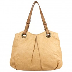 Sac épaule Patrick Blanc aspect froissé délavé camel naturel PATRICK BLANC - 1