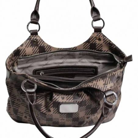 Sac à main cabas de marque Jacques Esterel imprimé marron gris jejc309 Jacques ESTEREL - 2