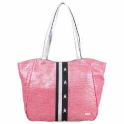 Sac shopping Patrick Blanc toile rose et argent PATRICK BLANC - 1