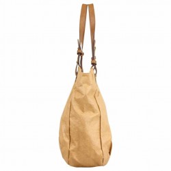 Sac épaule Patrick Blanc aspect froissé délavé camel naturel PATRICK BLANC - 3