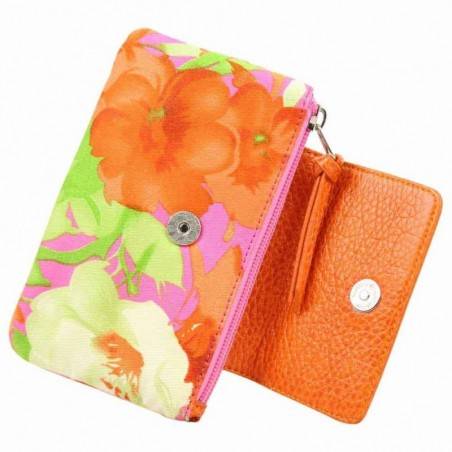 Porte monnaie pochette Mac Douglas toile motif rose MAC DOUGLAS - 3