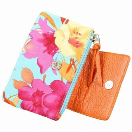 Porte monnaie pochette Mac Douglas toile motif rose MAC DOUGLAS - 2