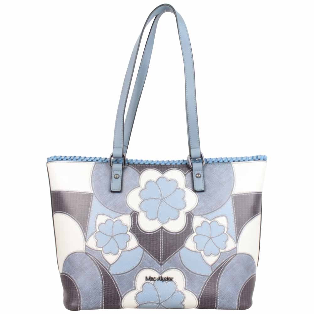 Sac shopping Mac Alyster Impression bleu motif fleur MAC ALYSTER  - 1