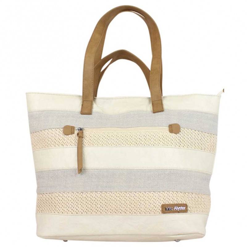 Sac cabas Mac Alyster Capsule effet paille et froissé beige MAC ALYSTER  - 1