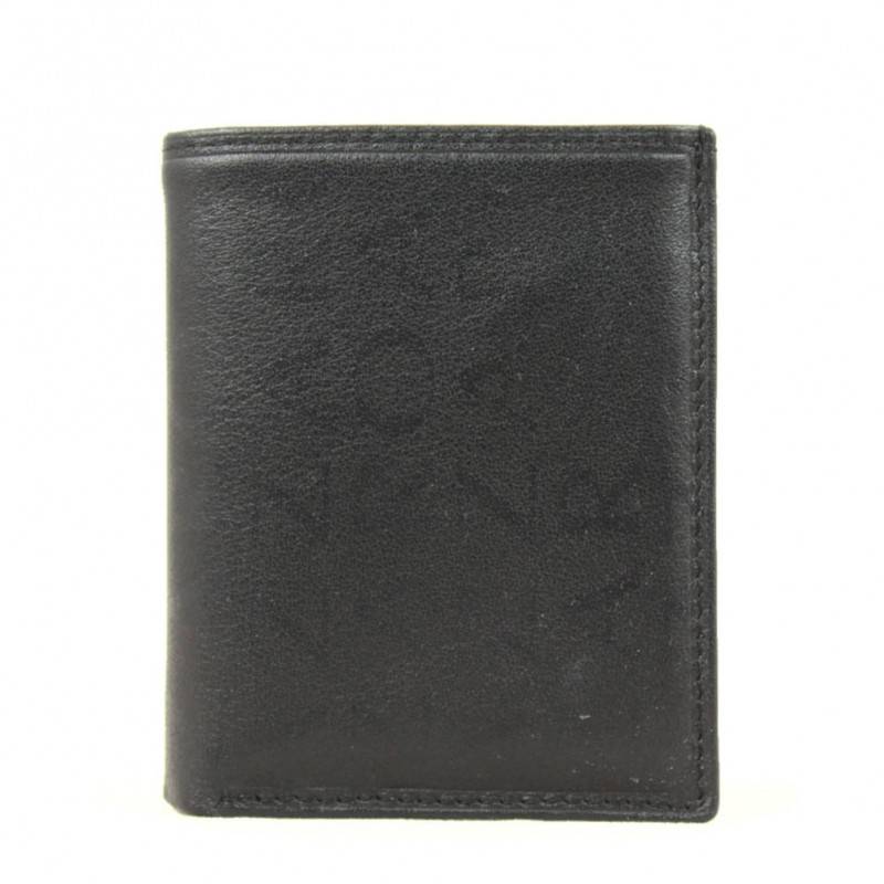 Porte monnaie cuir imprimé Azzaro ultra plat Noir AZZARO - 1