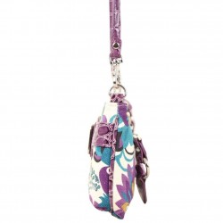 Mini sac pochette Fuchsia toile motif fleurs Violet FUCHSIA - 2